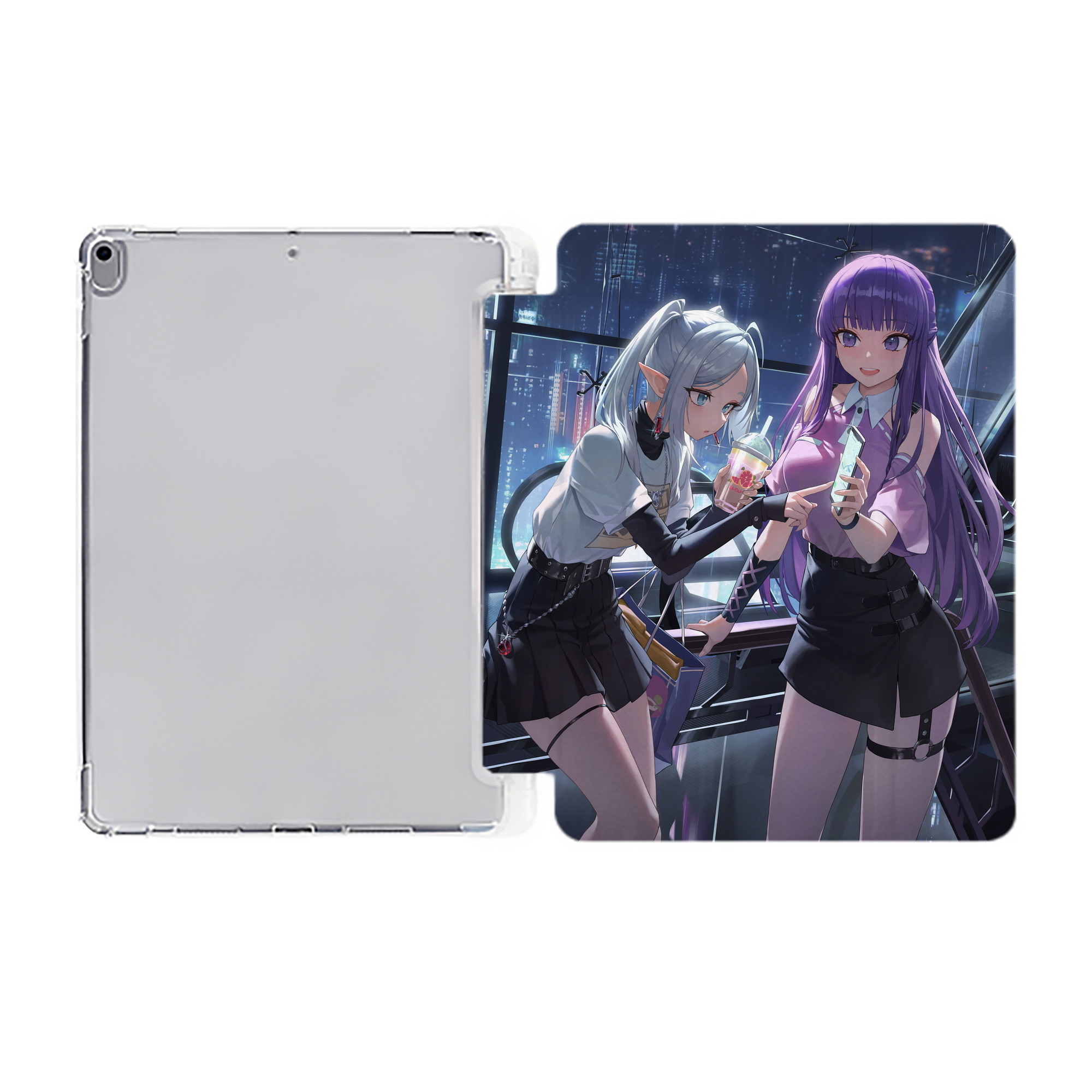 （画像用） 葬送のフリーレン Frieren IPad ケース ペン収納付き 三つ折りスタンド PUレザー×シリコン 対応機種9.5/10.5/10.9インチ
